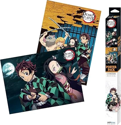 ABYSTYLE - DEMON SLAYER - Set 2 Chibi Posters - Groupe & Duo (52x38cm)